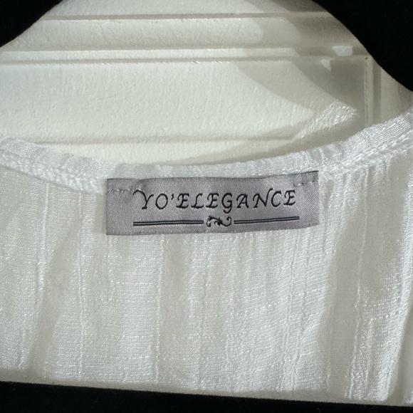 White Crochet Trim Tunic Coverup One Size - Picture 2 of 8